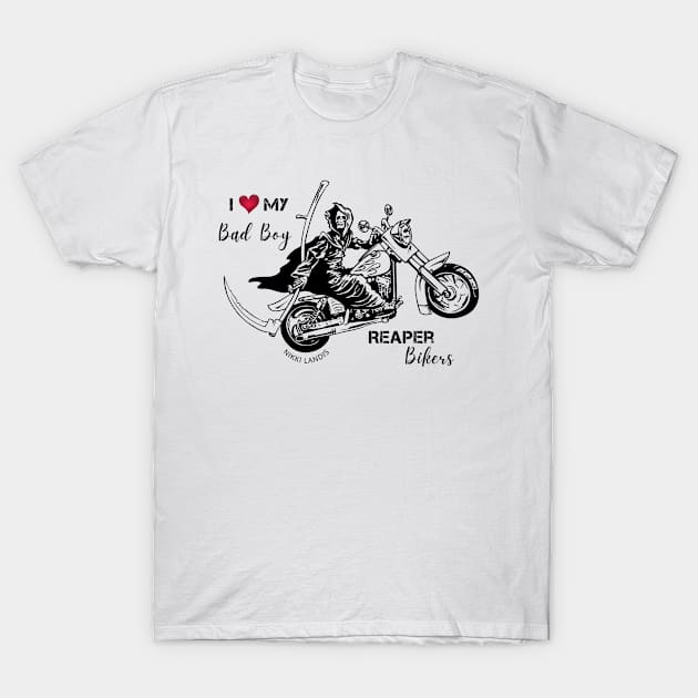 Royal Bastards MC Tonopah, NV Reaper Bikers T-Shirt by Nikki Landis